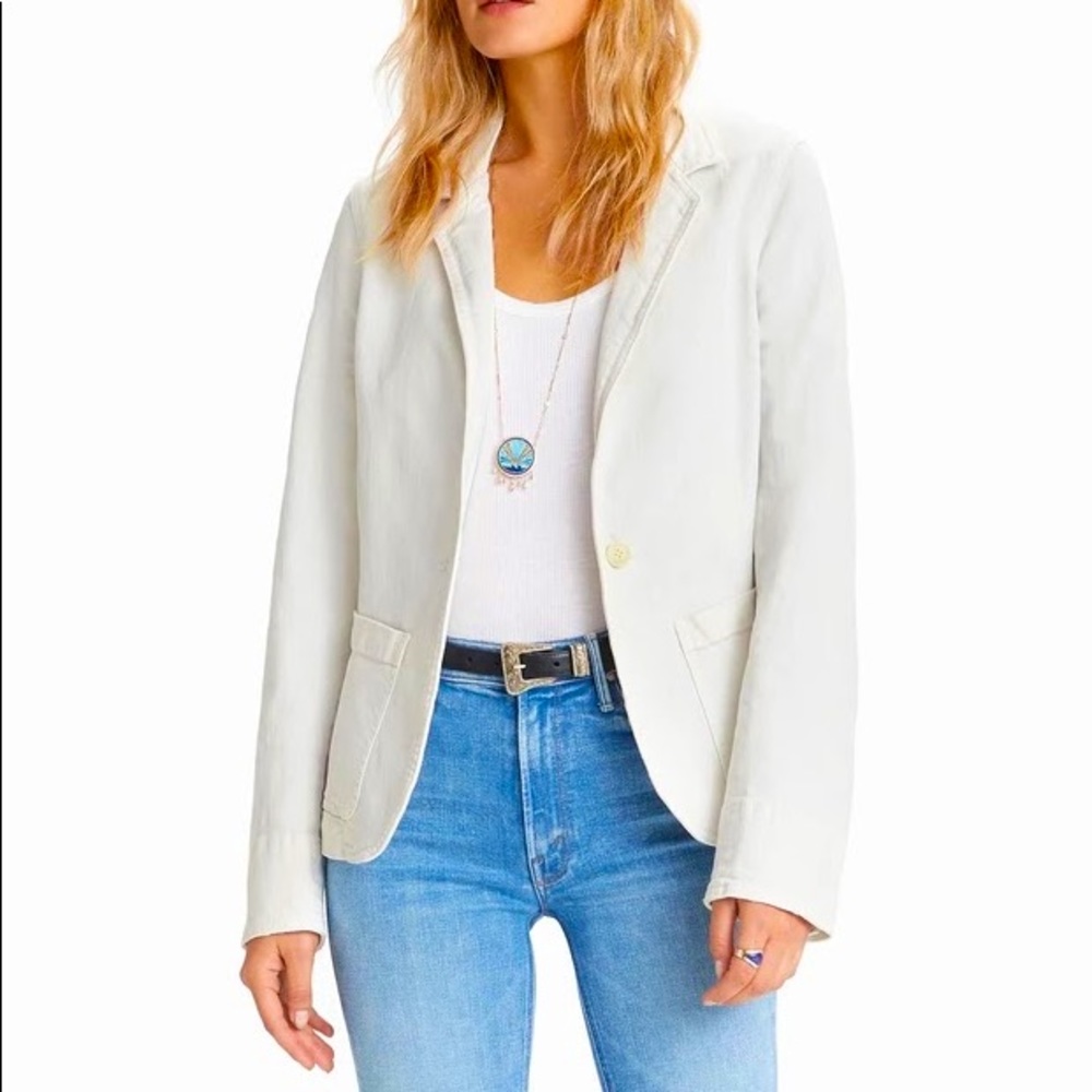 NWT! MOTHER Denim Cream Denim Blazer